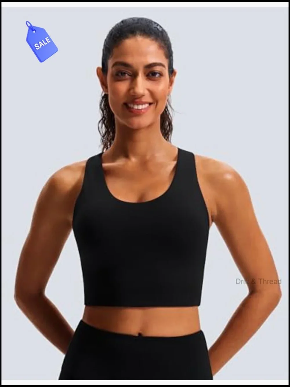 Medium Support Sports Bra with Criss Cross Back Longline Crop Top